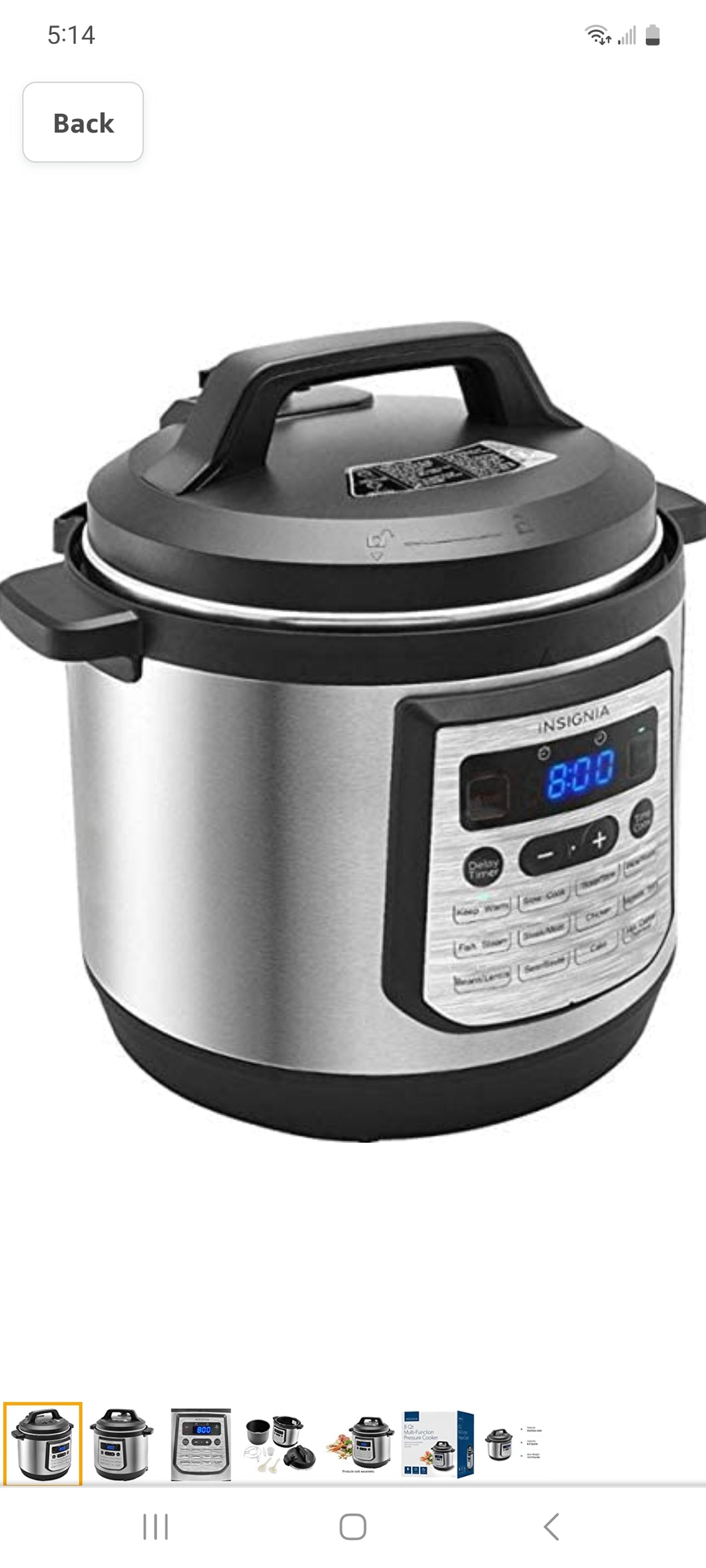 Insignia 8 Quart Multi Function Pressure Cooker Stainless Steel Renew Outlet Canada LTD